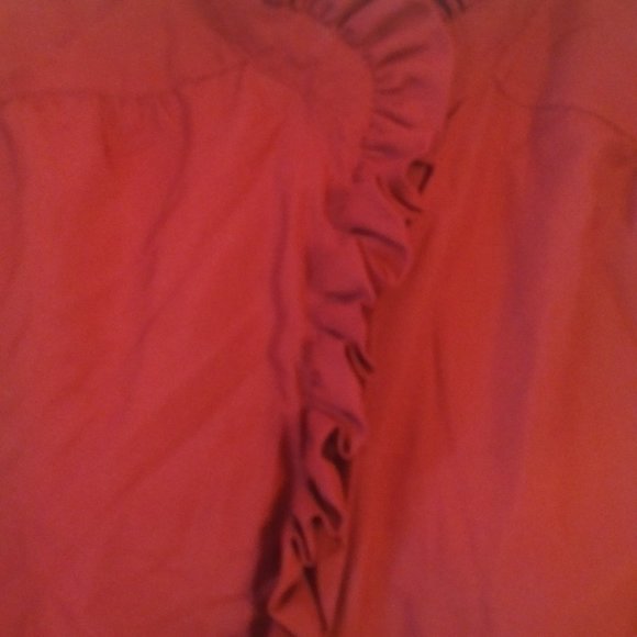 🎄10/$10    Red Ruffled 3/4 Sleeve Blouse S - Picture 3 of 7